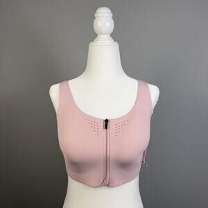 Victoria’s Secret Pink Featherweight Max Sports Bra Zip Front Strappy Back 38DD